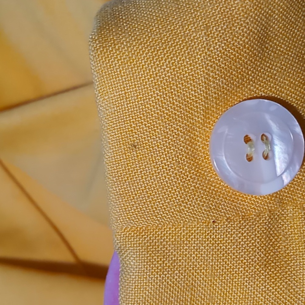 Vintage Christian Dior Linen Blazer Yellow Size 8 - Picture 12 of 16